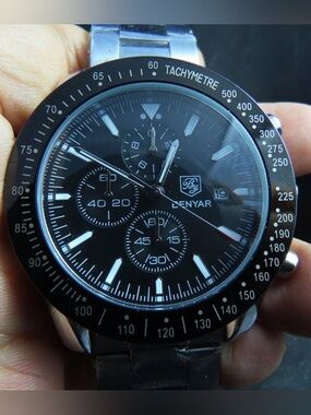 Black Stainless Steel Chronograph Men's Watch